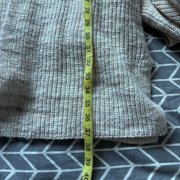 J. Jill Pure Jill Open Longline Cardigan Sweater Cream Gray Mauve Wool Blend M - Picture 9 of 9